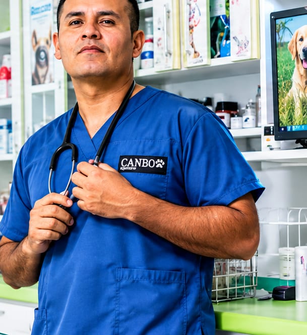 Médico veterinario de la Clínica Veterinaria PetCam en Santa María, Ica
